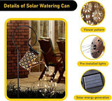 Solar Lights Outdoor Waterproof, Solar Watering Can Lights Garden Decor, Retro Metal Hanging Solar Lantern with String Lights, Outdoor Decorations for Porch Lawn Driveway Backyard Pathway（2 Pack） - Glow-Paradise