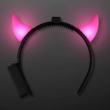 LED Light Up Devil Horns (Pink Color, 1 Quantity Per Pack) - Glow-Paradise
