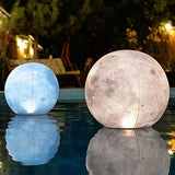 TIALLY Full Moon Floating Pool Lights Solar Powered - 14" Inflatable Solar Pool Lights That Float - Waterproof Light up Pool Floats for Pool Party Decorations - Pool Gifts for Pool Owners (2 Pack) - Glow-Paradise