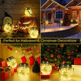 ROSHWEY Solar Lantern, 2 Pack Halloween Christmas Outdoor Lanterns with 30 LED Waterproof Garden Decor Patio Solar Lights Outdoor Decorative Backyard Solar Lanterns Outdoor Hanging ( Warm Light ) - Glow-Paradise