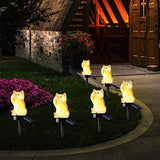 Garden Solar Light Outdoor Decor, Resin Cat Solar LED Light for Outdoor, Animal Waterproof Light for Flower Fence Lawn Passage Walkway Courtyard Party Decoration, Cat - Glow-Paradise