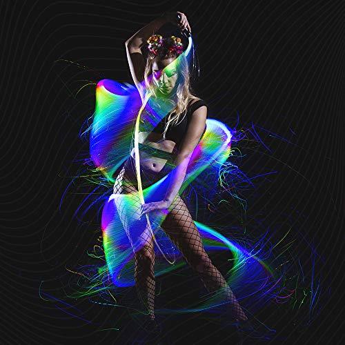 GloFX Space Whip Remix [PROGRAMMABLE LED Fiber Optic Whip] 6 Ft 360° Swivel - Super Bright Light Up Rave Toy | EDM Pixel Flow Lace Dance Festival- - Glow-Paradise