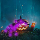 BEIGUO 2 Pack Halloween Light up Spiders Giant Hairy Spider with Purple Lights for Halloween Decorations Outdoor,Indoor,Yard Halloween Party Decoration - Glow-Paradise