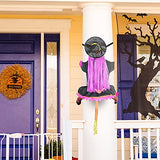 Crashing Witches into Tree Outdoor Halloween Decorations, 47“ Hanging Crashed Witch Outdoor Tree Door Column Porch Haunted Décor - Glow-Paradise