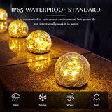 Garden Solar Lights Outdoor Globe Light Cracked Glass Ball Yard Decor Waterproof Warm White Led Solar Light Decorative Solar Ball Garden Decor for Backyard Lawn Ornament (6, 3.9 Inch) - Glow-Paradise