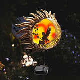 Ostritec Solar Lights Outdoor Garden, Sun Moon Fairy Copper Ground Stake Lights, Waterproof Metal Glass Lights Decor for Lawn Patio Pathway Courtyard Halloween - Glow-Paradise