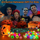 Halloween Party Favors Kids Toys 62Pcs Halloween Toys Glow In The Dark Party Supplies Bouncy Balls Toys for Kids Halloween Party Decorations Favor Bag Fillers Trick or Treating Goodies - Glow-Paradise