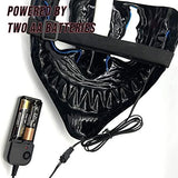 Xcovpds Halloween Scary LED Mask Costume Light Up Mask with 3 Lighting Modes EL Mask for Halloween Costume Cosplay Party - Halloween Glowing Mask for Men Women Kids(Blue) - Glow-Paradise