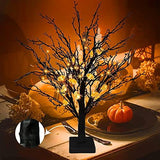 [ Timer ] 24”/ 2FT Prelit Halloween Trees Decorations with Timer 24 Orange LED 25 Pumpkin Battery Powered Halloween Black Spooky Tabletop Tree Scary Ornament Halloween Decoration Indoor Home Party - Glow-Paradise