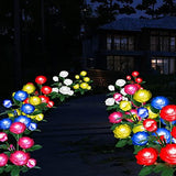 Outdoor Solar Lights Garden Stake Lights 7 Rose Flowers Path Solar Garden Lights Decorative Lights for Patio Yard Pathway Landscape Lighting (Blue) - Glow-Paradise