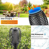 Marlrin Solar Lights Outdoor Waterproof Halloween Solar Tiki Torch Light with Flickering Flame Landscape Decoration Large 4 Pack Outside Powered Light Decorative for Garden Patio Yard Pathway Porch - Glow-Paradise