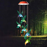 Hummingbird gift,solar sind shimes,gifts for all mom/grandma/women/aunt /daughte/friend /niece/sister/teacher/dad, mother birthday gift, gardening gifts,windchimes outside, perfect for patio, garden - Glow-Paradise