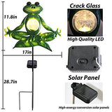 YJFWAL 2 Pack Frog Solar Lights Outdoor Frog Garden Decorations with Solar Lights Metal Frog Solar Stake Lights Waterproof Solar Powered Light for Patio, Backyard, Pathway Decor Halloween Decor - Glow-Paradise
