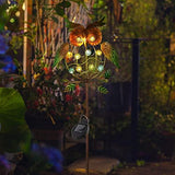 TAKE ME Garden Solar Lights Outdoor,Solar Powered Stake Lights Great Gifts- Metal OWL LED Decorative Garden Lights for Walkway,Pathway,Yard,Lawn (Green) - Glow-Paradise