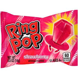 Ring Pop Individually Wrapped Back to School Pink Strawberry Party Pack – 30 Count Strawberry Flavored Pink Candy Lollipop Suckers - Pink Candy for School Treats & Care Packages - Glow-Paradise