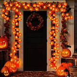 3 Pack Fall Decor Fall Garland Fall Decoration for Home, Enlarged Maple Leaves Halloween Lights, 30 Ft 60 LED Waterproof Battery Operated Lights Fall Thanksgiving Halloween Decorations Indoor Outdoor - Glow-Paradise