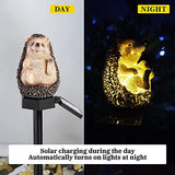 Garden Solar Light Outdoor Decor, Resin Hedgehog Solar LED Light for Outdoor, Animal Waterproof Light for Flower Fence Lawn Passage Walkway Courtyard Party Decoration, Hedgehog - Glow-Paradise