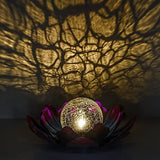 WNP Purple Solar Flower Light Outdoor Decorations,Solar Garden Lights Outdoor Decor,Waterproof Decorative Solar Powered Glass Ball Light with Metal Petal for Yard,Tabletop,Patio,Walkway - Glow-Paradise