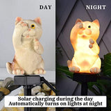 Garden Solar Light Outdoor Decor, Resin Cat Solar LED Light for Outdoor, Animal Waterproof Light for Flower Fence Lawn Passage Walkway Courtyard Party Decoration, Cat - Glow-Paradise