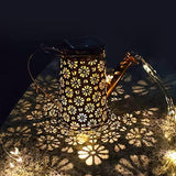 Solar Lights Outdoor Waterproof, Solar Watering Can Lights Garden Decor, Retro Metal Hanging Solar Lantern with String Lights, Outdoor Decorations for Porch Lawn Driveway Backyard Pathway（2 Pack） - Glow-Paradise