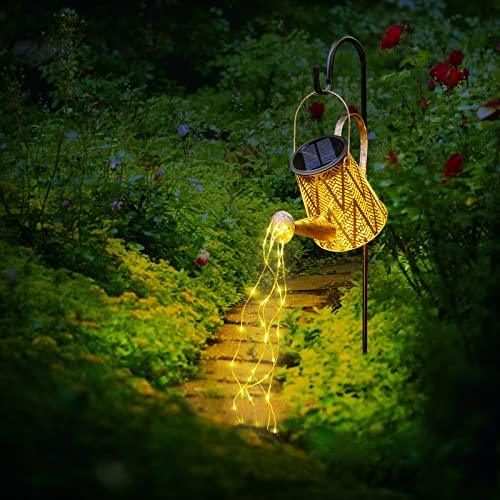 Solar Watering Can Lights Waterproof Yard Decorative Solar Garden Lights Hanging Lantern Landscape Lights Retro Metal Kettle String Lights for Outside Pathway Walkway Patio Gardening Gifts - Glow-Paradise