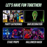 Xcovpds Halloween Scary LED Mask Costume Light Up Mask with 3 Lighting Modes EL Mask for Halloween Costume Cosplay Party - Halloween Glowing Mask for Men Women Kids(Red - Glow-Paradise
