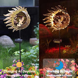 Ostritec Solar Lights Outdoor Garden, Sun Moon Fairy Copper Ground Stake Lights, Waterproof Metal Glass Lights Decor for Lawn Patio Pathway Courtyard Halloween - Glow-Paradise