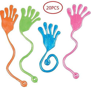 Tuko 20PCS Sticky Hands, Sticky Fingers,Kids' Party Favor Sets， Fun Toys, Party Favors, Wacky Fun Stretchy Glitter Sticky Hands, Party Favors, Birthday Parties, Toys for Sensory Kids,20PCS - Glow-Paradise