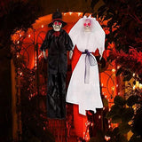 DR.DUDU Halloween Decorations Set of 2 Skeleton Bride Groom, 40" x 26" Hanging Poseable Spooky Ghost Wedding Couple for Indoor Outdoor Haunted House Party Props - Glow-Paradise