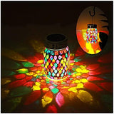 Mosaic Solar Lights Outdoor Hanging Lanterns, Rechargeable Mosaic Solar Lanterns， Outdoor Waterproof Solar Night Lights Table Lamps for Decorations - Glow-Paradise