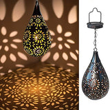RUILAIYA Hanging Solar Lights Outdoor Garden Boho LED Flower Waterproof Decorative Metal Light for Porch Garden Outdoor (1 Pack) - Glow-Paradise