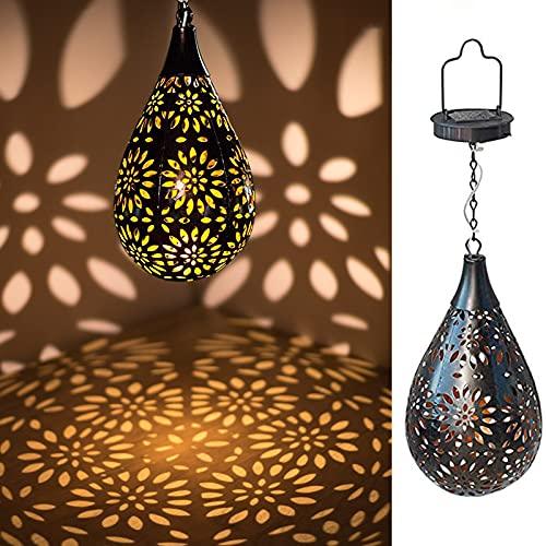 RUILAIYA Hanging Solar Lights Outdoor Garden Boho LED Flower Waterproof Decorative Metal Light for Porch Garden Outdoor (1 Pack) - Glow-Paradise