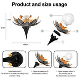 Outdoor Solar Lights, Garden Decor, Crackle Glass Globe, Waterproof Metal Lotus Flower Light for Patio, Lawn, Walkway, Tabletop, Ground - Glow-Paradise