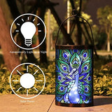Hanging Solar Lantern Outdoor Waterproof LED Solar Lights Peacock Decorative Solar Lanterns Tabletop Lamp for Outdoor Patio Garden Yard Decor - Glow-Paradise