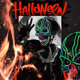 ILEBYGO LED Halloween Mask Light Up Scary Mask Purge Mask with EL Wire 3 Flashing-Modes for Halloween Festival, Party, Cos Play (5 Colors) - Glow-Paradise