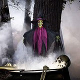 FUN LITTLE TOYS 44.4 Inches Halloween Hanging Animated Witch Eyes Bright, Outdoor Halloween Party Decoration, Halloween Hanging Decorations, Outdoor/Indoor, Lawn Decor - Glow-Paradise