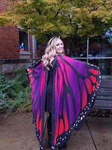 Butterfly Wings for Women, Butterfly Shawl Fairy Ladies Cape Nymph Pixie Costume Accessory (Purple Red) - Glow-Paradise