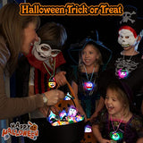 10Pcs Halloween Party Favors for Kids Halloween Light Up Necklace Halloween Toys Flash LED Necklace Glow in the Dark Party Supplies Halloween Treats Non Candy Halloween Goodie Bag Fillers Gifts Prizes - Glow-Paradise