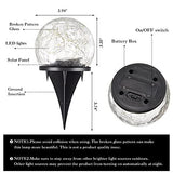 Garden Solar Lights Outdoor Globe Light Cracked Glass Ball Yard Decor Waterproof Warm White Led Solar Light Decorative Solar Ball Garden Decor for Backyard Lawn Ornament (8, 3.9 Inch) - Glow-Paradise