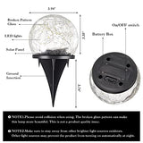 Garden Solar Lights Outdoor Globe Light Cracked Glass Ball Yard Decor Waterproof Warm White Led Solar Light Decorative Solar Ball Garden Decor for Backyard Lawn Ornament (6, 3.9 Inch) - Glow-Paradise