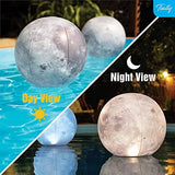 TIALLY Full Moon Floating Pool Lights Solar Powered - 14" Pool Lights That Float, Inflatable Waterproof Led Light Balls, Swimming Pool Accessories for Inground Pools, Party Decor for Outdoor (4 Pack) - Glow-Paradise