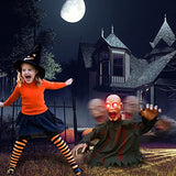 Animated Halloween Decorations Outdoor Halloween Props Scary Groundbreaker Zombie with LED Eyes, Swing Body and Creepy Sound, Perfect for Halloween Lawn Graveyard Haunted House Outdoor Zombie Decors - Glow-Paradise
