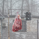 Halloween Bloody Half Body, 37" Latex Skinned Half Body Hanging Corpse Torso in a Bag for Haunted House Halloween Party Indoor Outdoor Decoration - Glow-Paradise