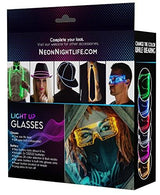 Neon Nightlife LED Light Up Glasses, Multicolor | Cyberpunk Goggles, Rezz Visor Robocop Futuristic Electronic Lights - Glow-Paradise
