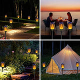 Marlrin Solar Lights Outdoor Waterproof Halloween Solar Tiki Torch Light with Flickering Flame Landscape Decoration Large 4 Pack Outside Powered Light Decorative for Garden Patio Yard Pathway Porch - Glow-Paradise