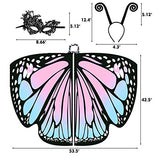 Butterfly Wings for Kids Butterfly Shawl Fairy Girl Cape Nymph Pixie Costume Halloween Accessory Children Size (Pink Blue c) - Glow-Paradise