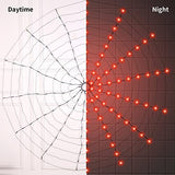 Anycosy Halloween Spider Web Lights, 140 LED Waterproof with 5 Black Spider, Halloween Lights 8 Modes, for Indoor/Outdoor Halloween Decor (6.5 FT, Orange) - Glow-Paradise