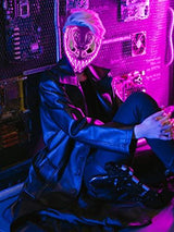 Venobat Halloween Mask LED Light Up Mask for Adults Kids - Cool Neon Glow Mask with Dark and Evil Glowing Eyes 3 Lighting Modes El Wire for Halloween Costume Festival Cosplay (Purple) - Glow-Paradise