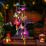 ShangTianFeng Butterfly Solar Wind Chimes Outdoor, for All Moms, for mom/Women/Grandma/Daughter/Aunt/Friend/Wife and Sister. Yard Decor,Gardening Gift, Birthday Gift, Memorial Gift - Glow-Paradise