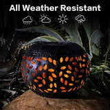 Solar Table Lantern Outdoor Waterproof- Dancing Flickering Flame Solar Powered LED Light，Black Metal Desktop Decorative Lamp Auto On/Off Lighting Dusk to Dawn for Indoor Desk Patio Garden Pathway Yard - Glow-Paradise